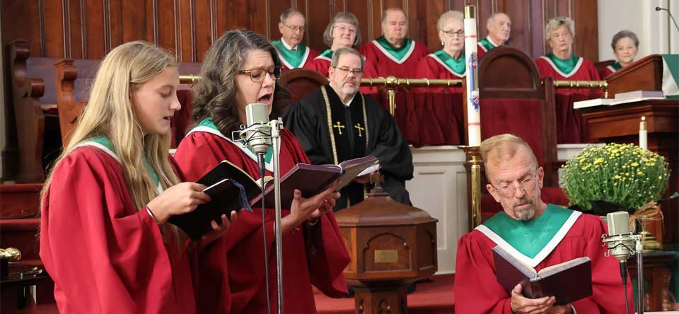 Song is worshiping twice, once with the words and once with the heart